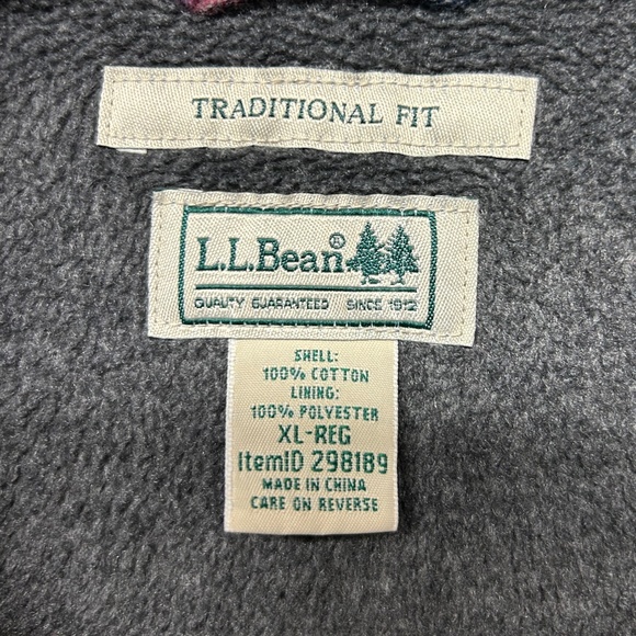 Land's End plaid sherpa lined flannel shirt - Picture 1 of 3